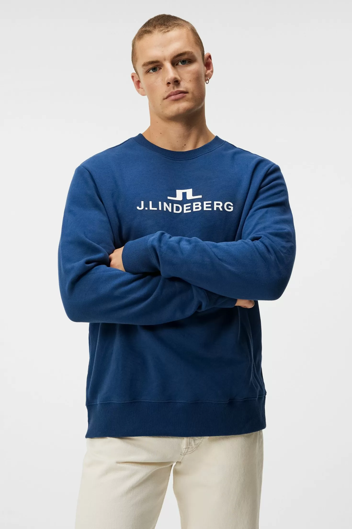 Tröjor<J.Lindeberg Alpha Crew Neck Estate Blue