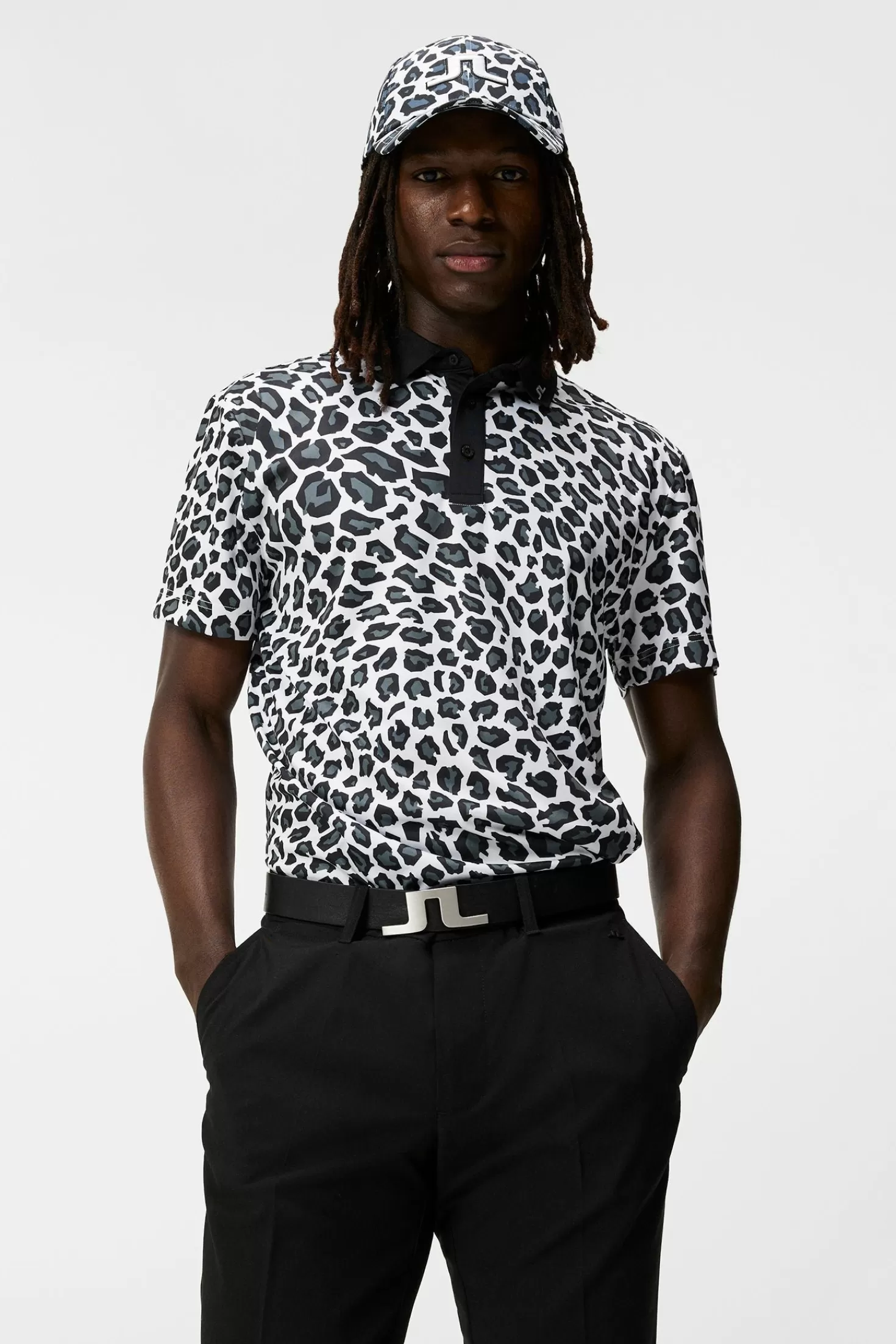 Polotröjor<J.Lindeberg Arthur Regular Print Polo Bw Leopard