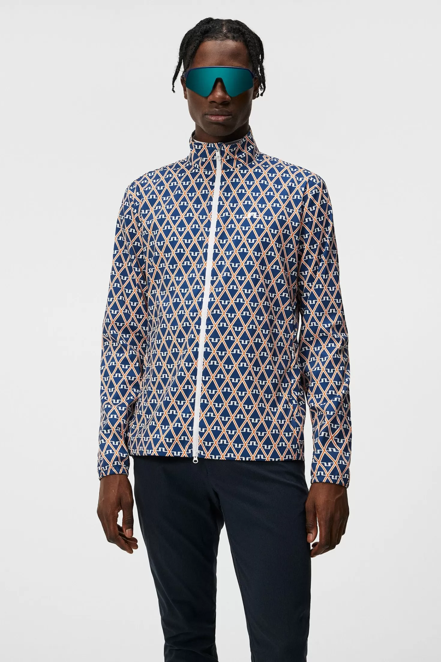 Jackor<J.Lindeberg Ash Light Packable Jkt Print Estate Blue Diamond