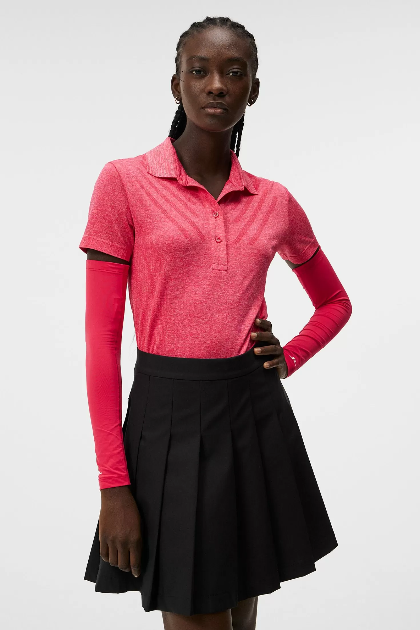 Polotröjor<J.Lindeberg Azalea Seamless Polo Rose Red Melange