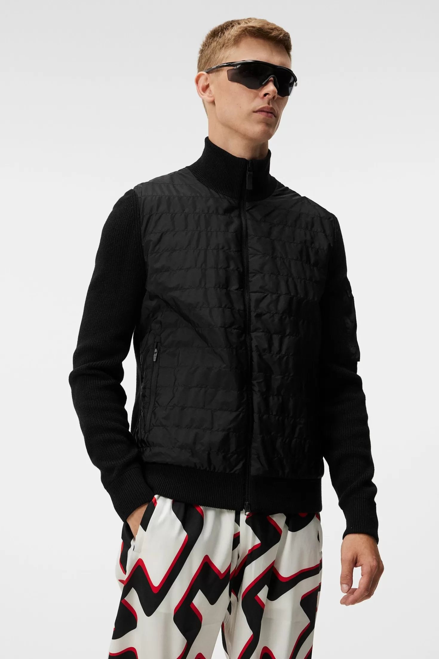 Jackor<J.Lindeberg Beck Knitted Hybrid Jacket Black