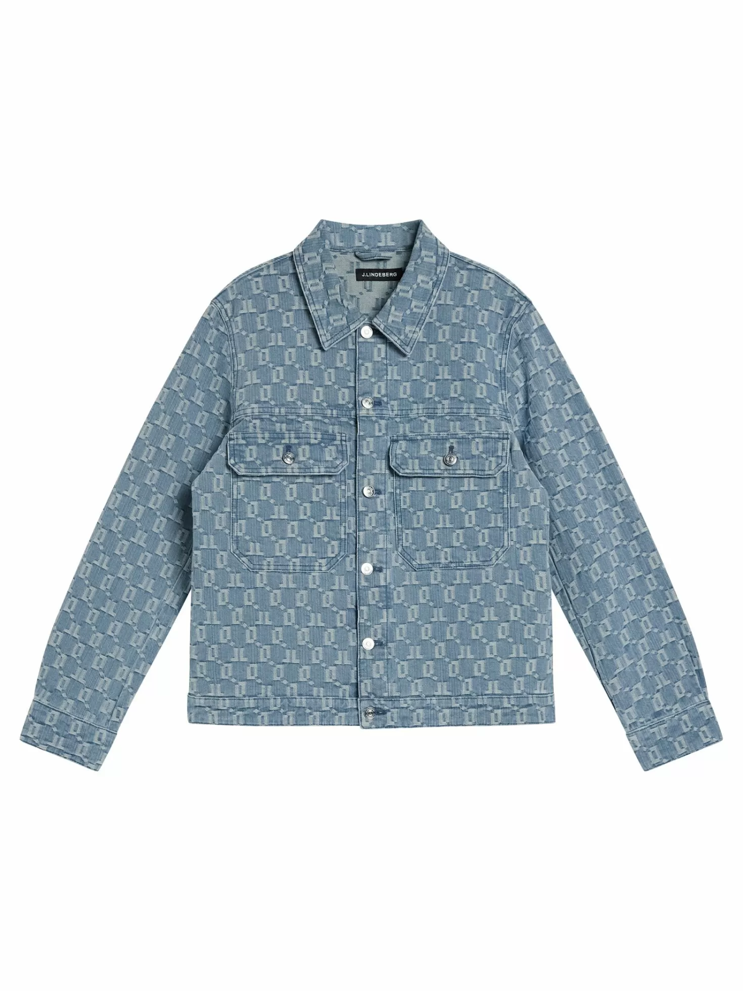 Jackor<J.Lindeberg Cam Jacquard Denim Jacket Mid Blue