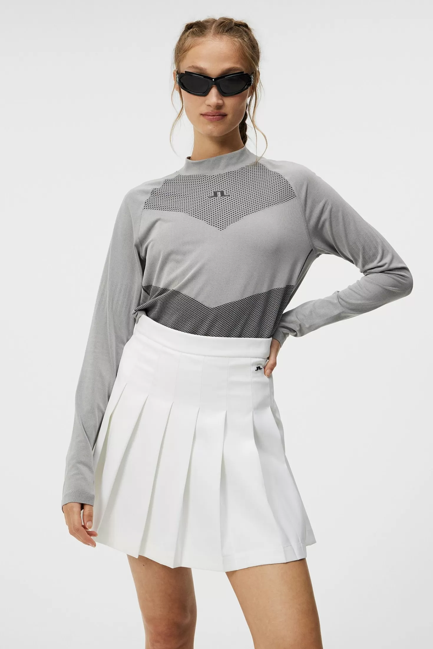 Bas- och mellanlager<J.Lindeberg Camilla Top Light Grey Melange