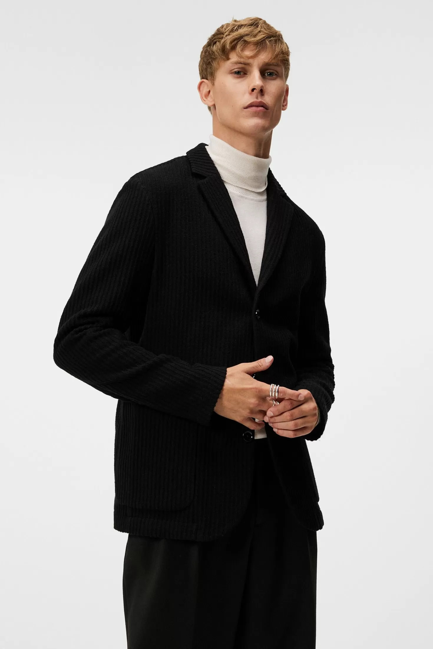 Blazers<J.Lindeberg Carlton Rib Cardigan Blazer Black