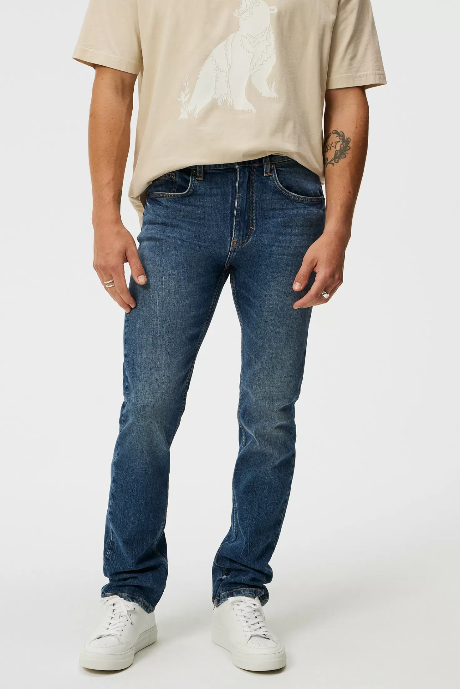 Jeans | Byxor<J.Lindeberg Cedar Strike Wash Jeans Mid Blue