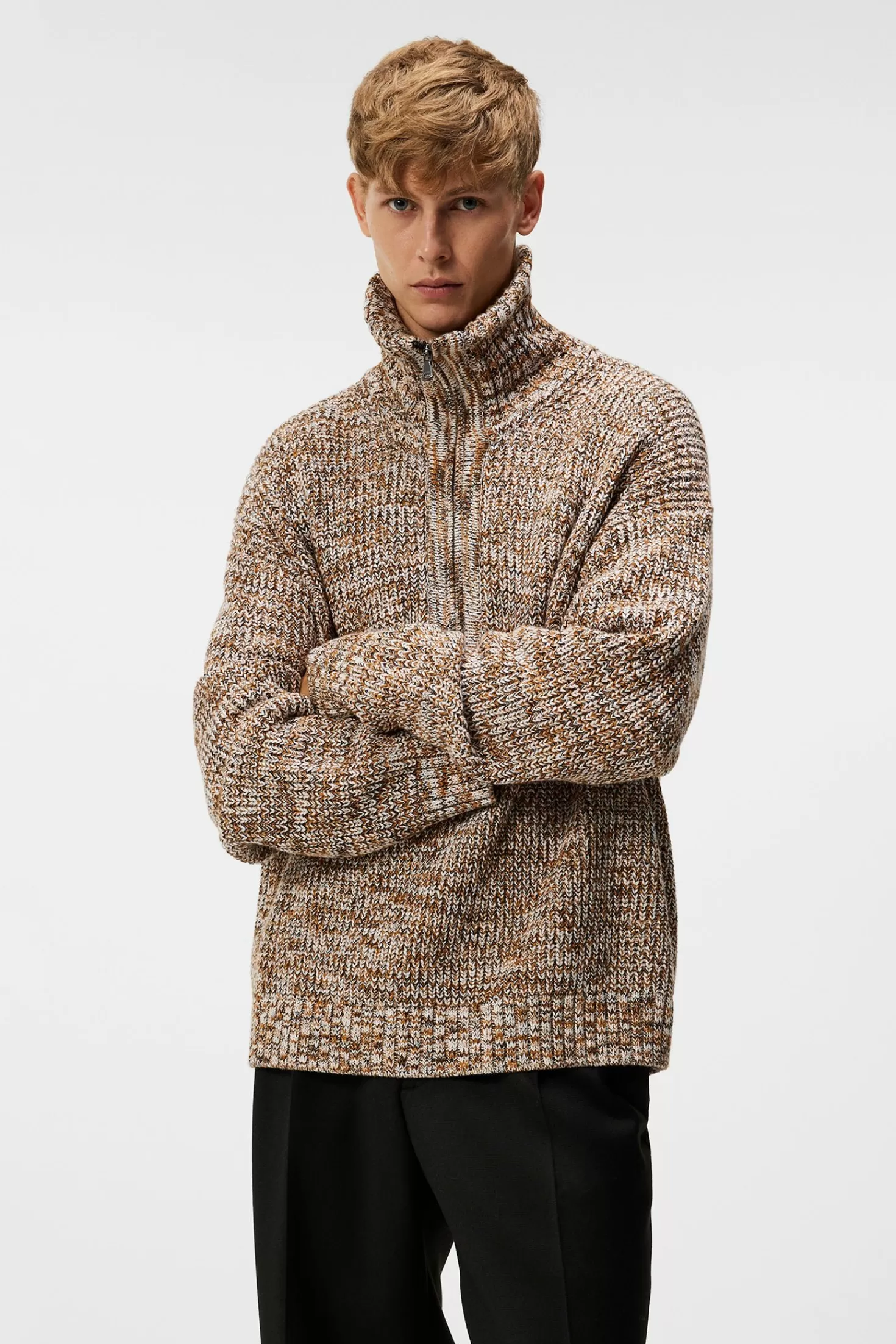 Stickat<J.Lindeberg Chester Jacquard Quarter Zip Canuto