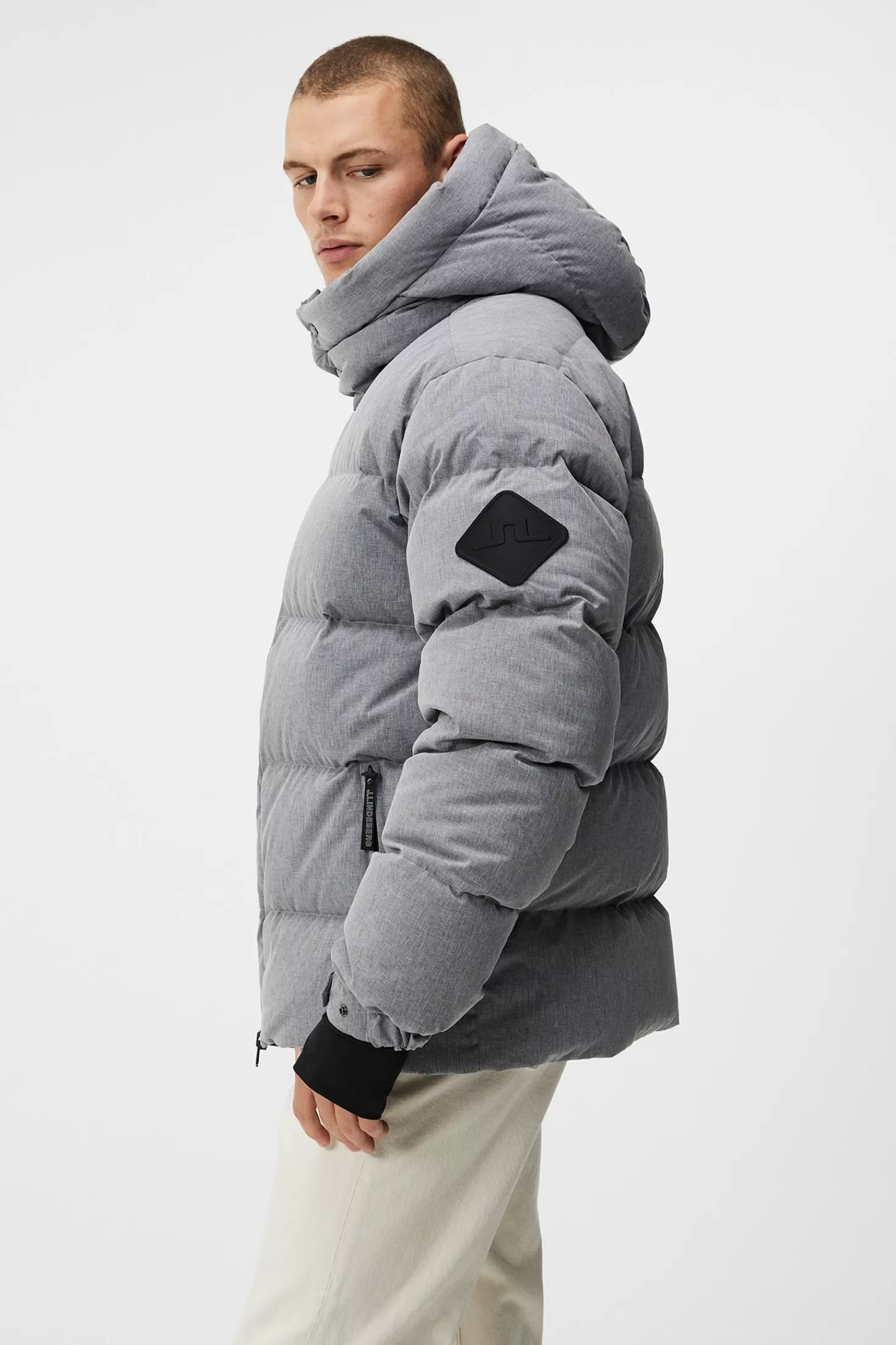 Jackor<J.Lindeberg Creek Down Jacket Melange Medium Grey Melange