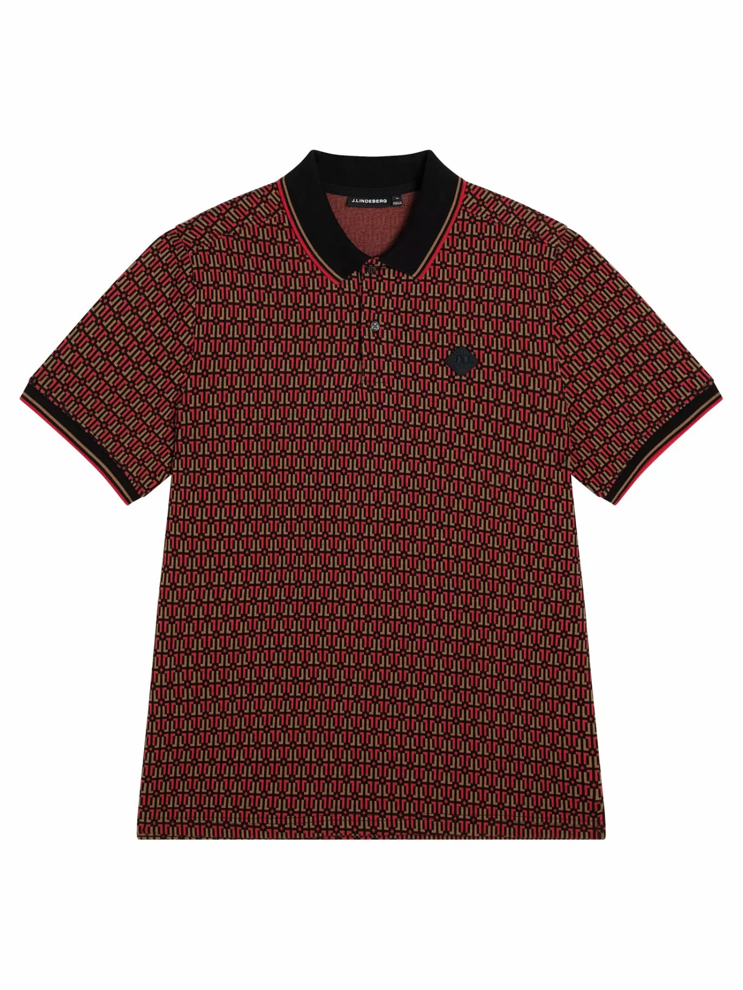 Polotröjor<J.Lindeberg Deklan Jacquard Polo Black