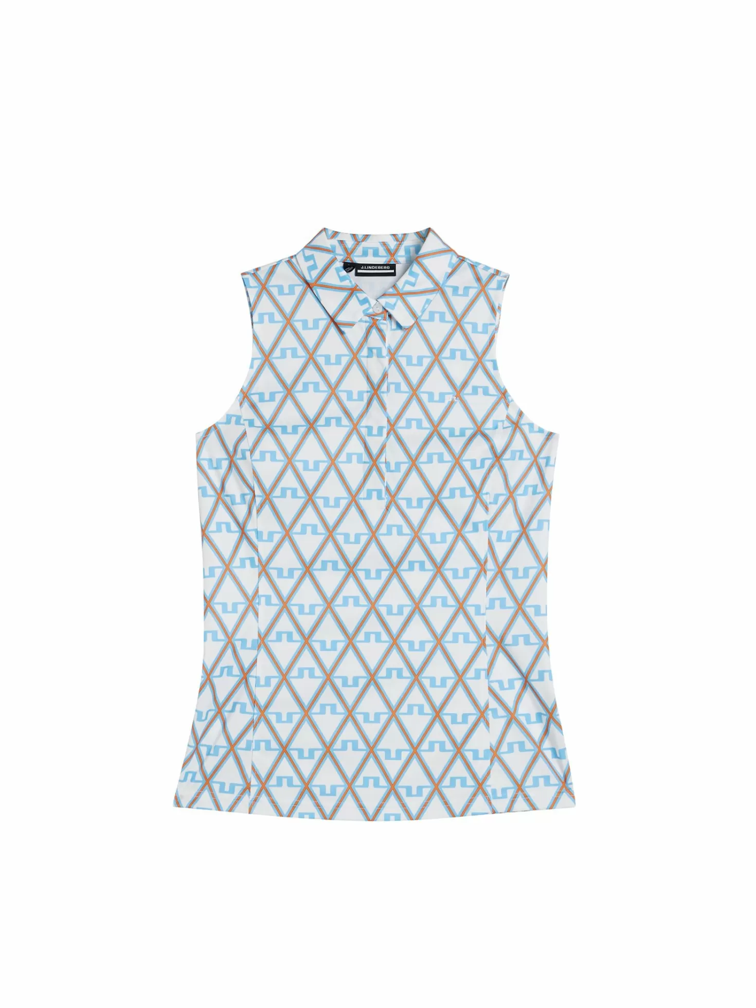 Polotröjor<J.Lindeberg Dena Print Sleeveless Top Little Boy Blue Diamond