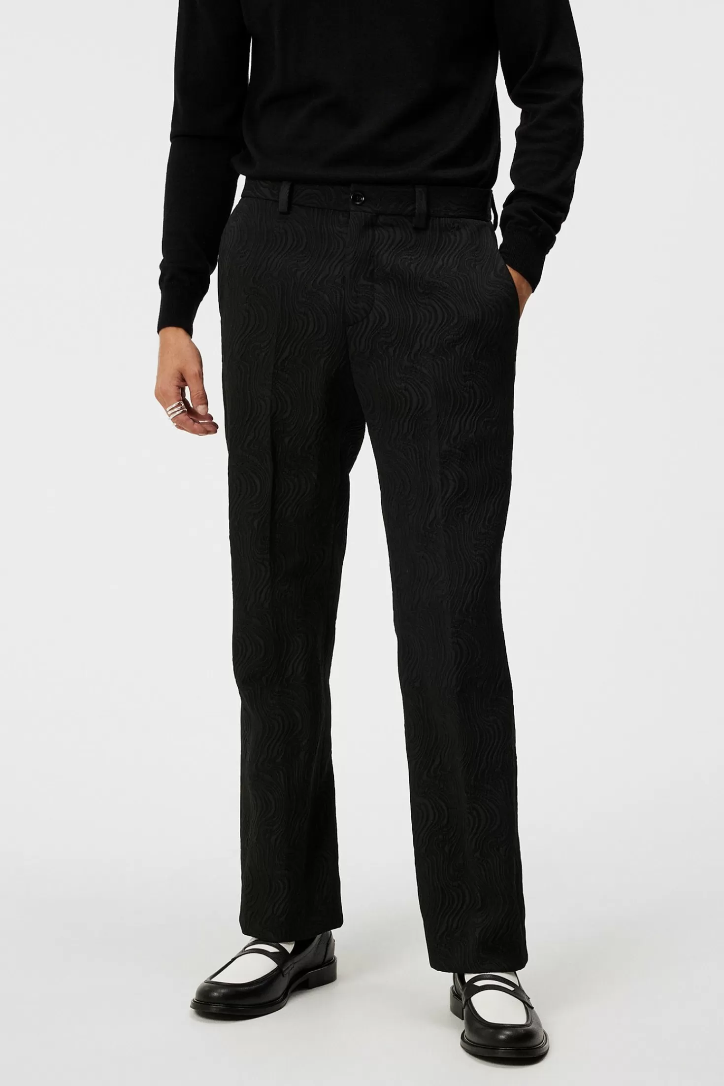 Byxor | Skräddarsydda byxor<J.Lindeberg Dropper Jacquard Swirl Pants Black