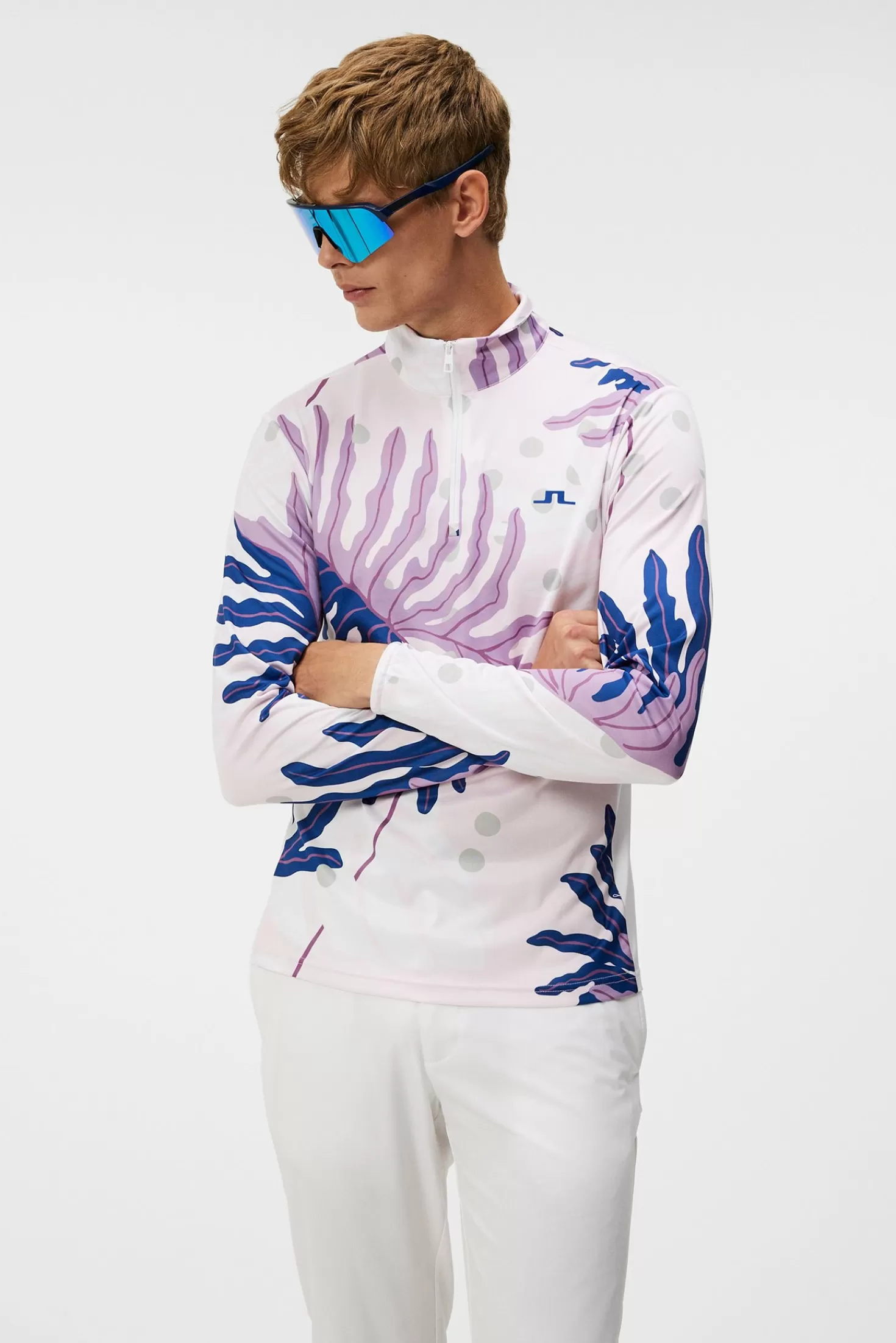 Bas- och mellanlager<J.Lindeberg Emanuel Print Mid Layer Paradise Monstera Pink