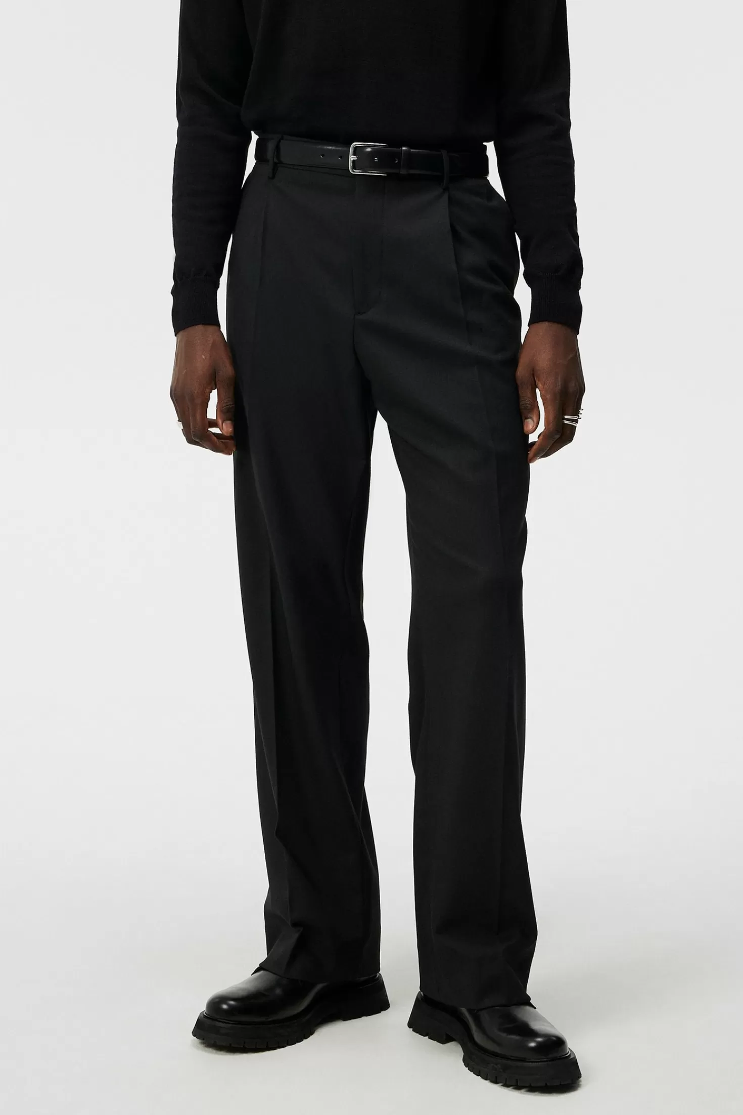 Byxor | Skräddarsydda byxor<J.Lindeberg Haij Twill Pleated Pants Black