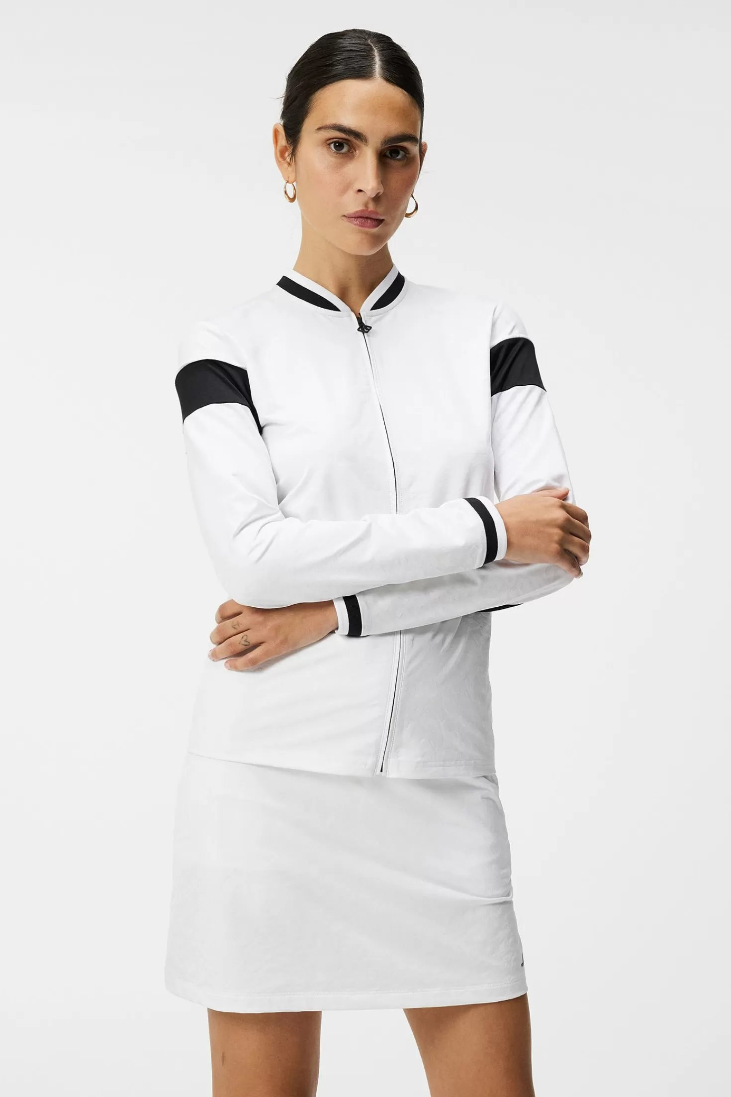 Bas- och mellanlager<J.Lindeberg Helene Zip Midlayer White