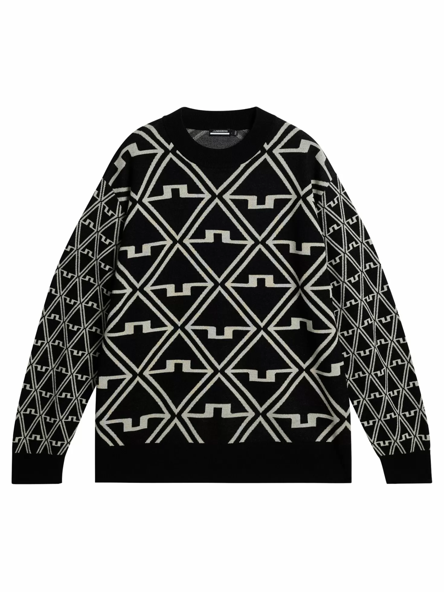 Stickat<J.Lindeberg Isaac Jacquard Knitted Sweater Black