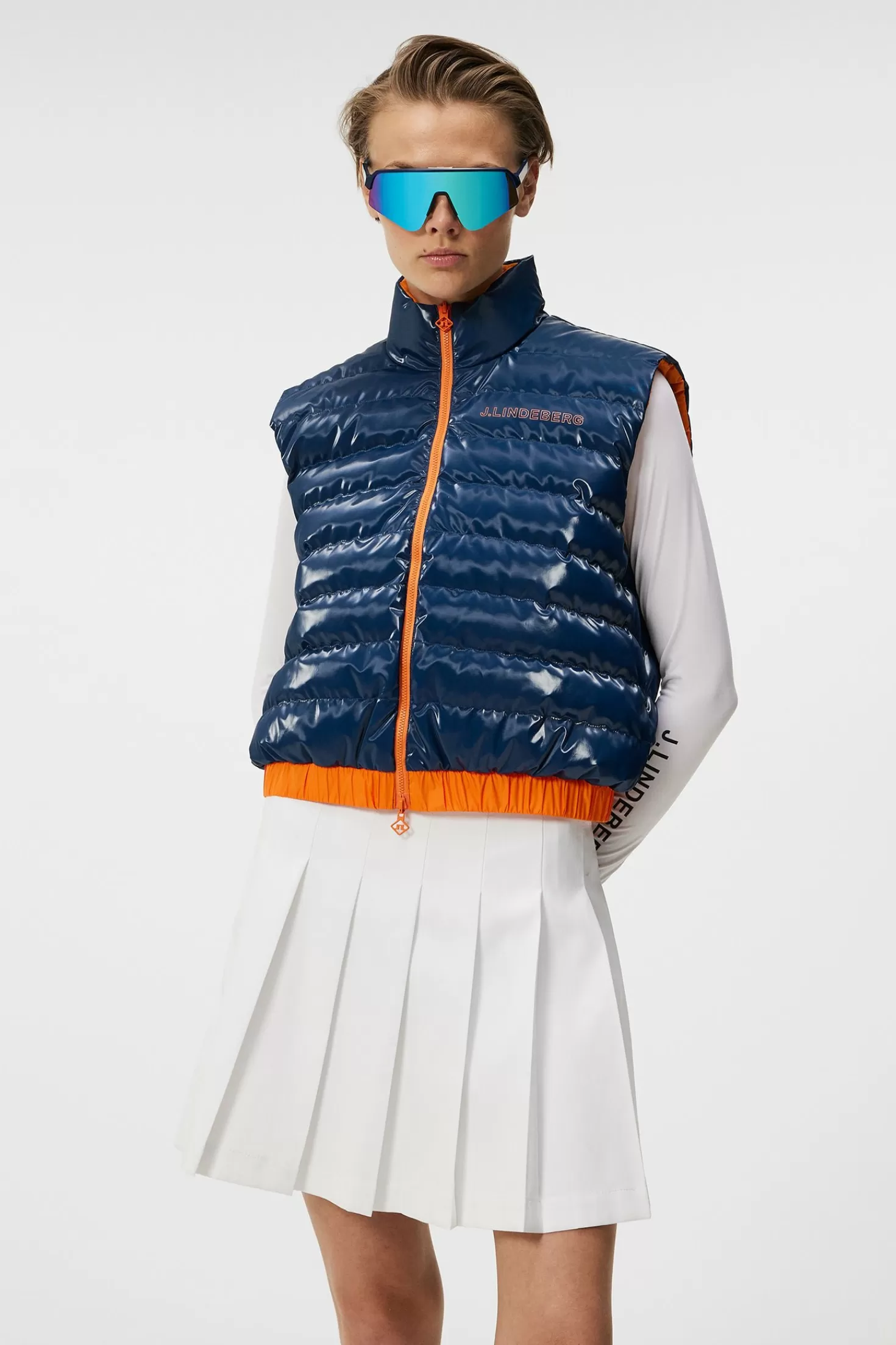 Gilets<J.Lindeberg Isla Reversible Vest Estate Blue