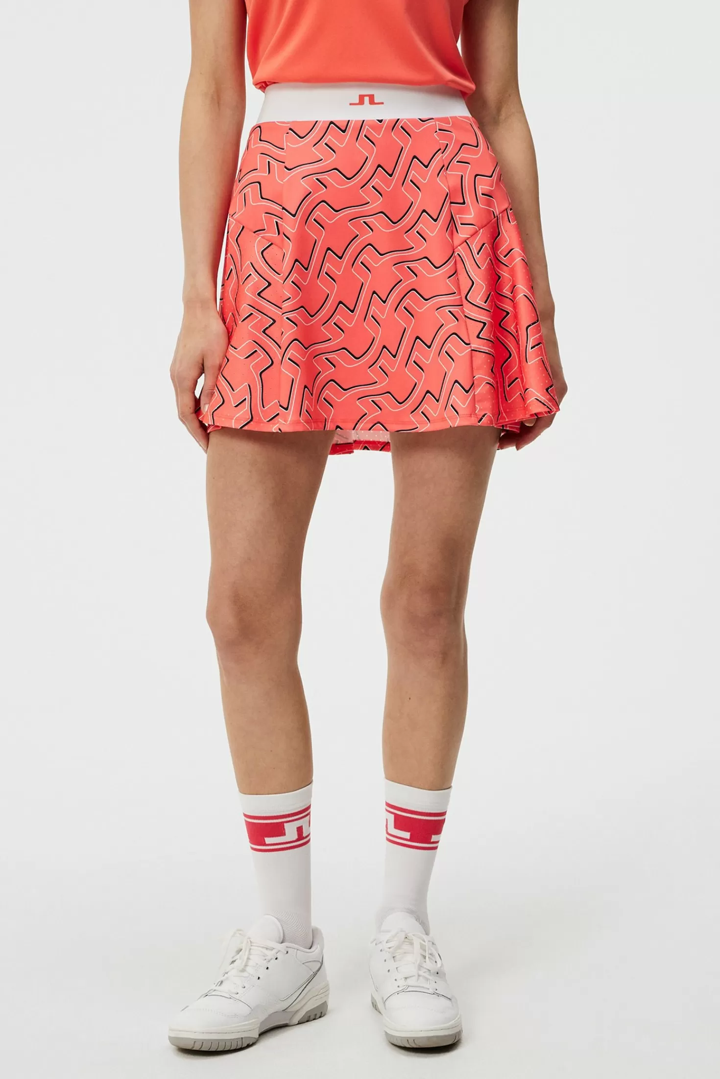 Kjolar<J.Lindeberg Jane Print Skirt Outline Bridge Wave Coral