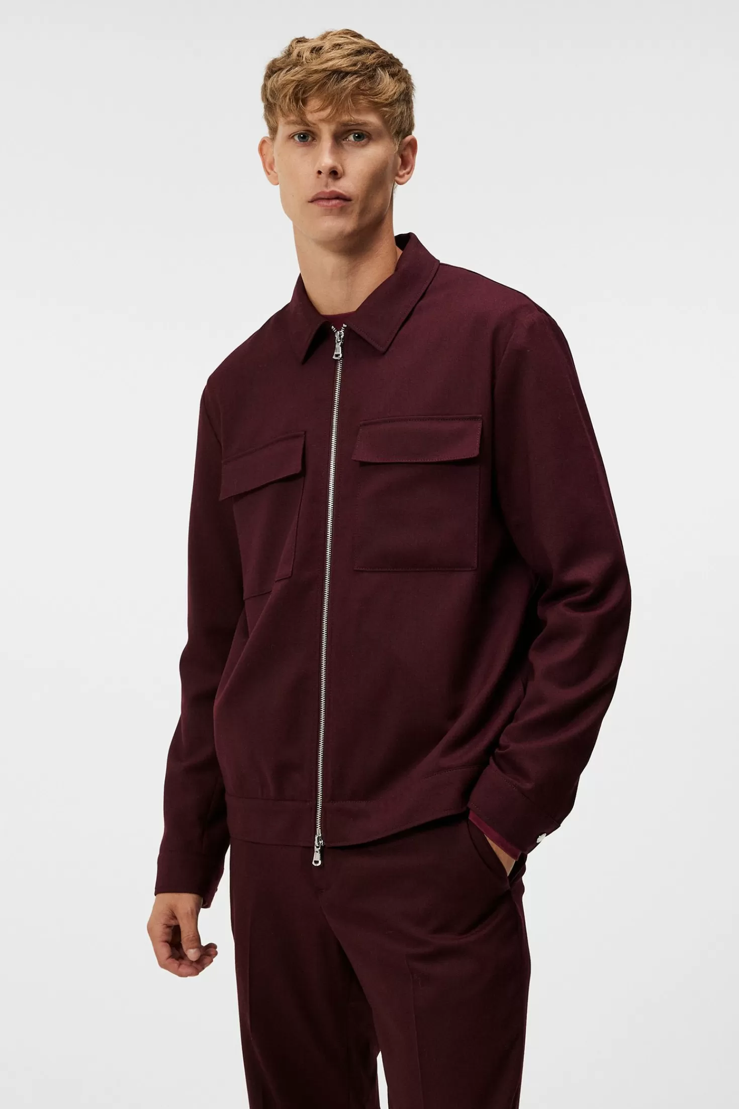 Jackor | Övertröjor<J.Lindeberg Jarod Wr Flannel Overshirt Zinfandel