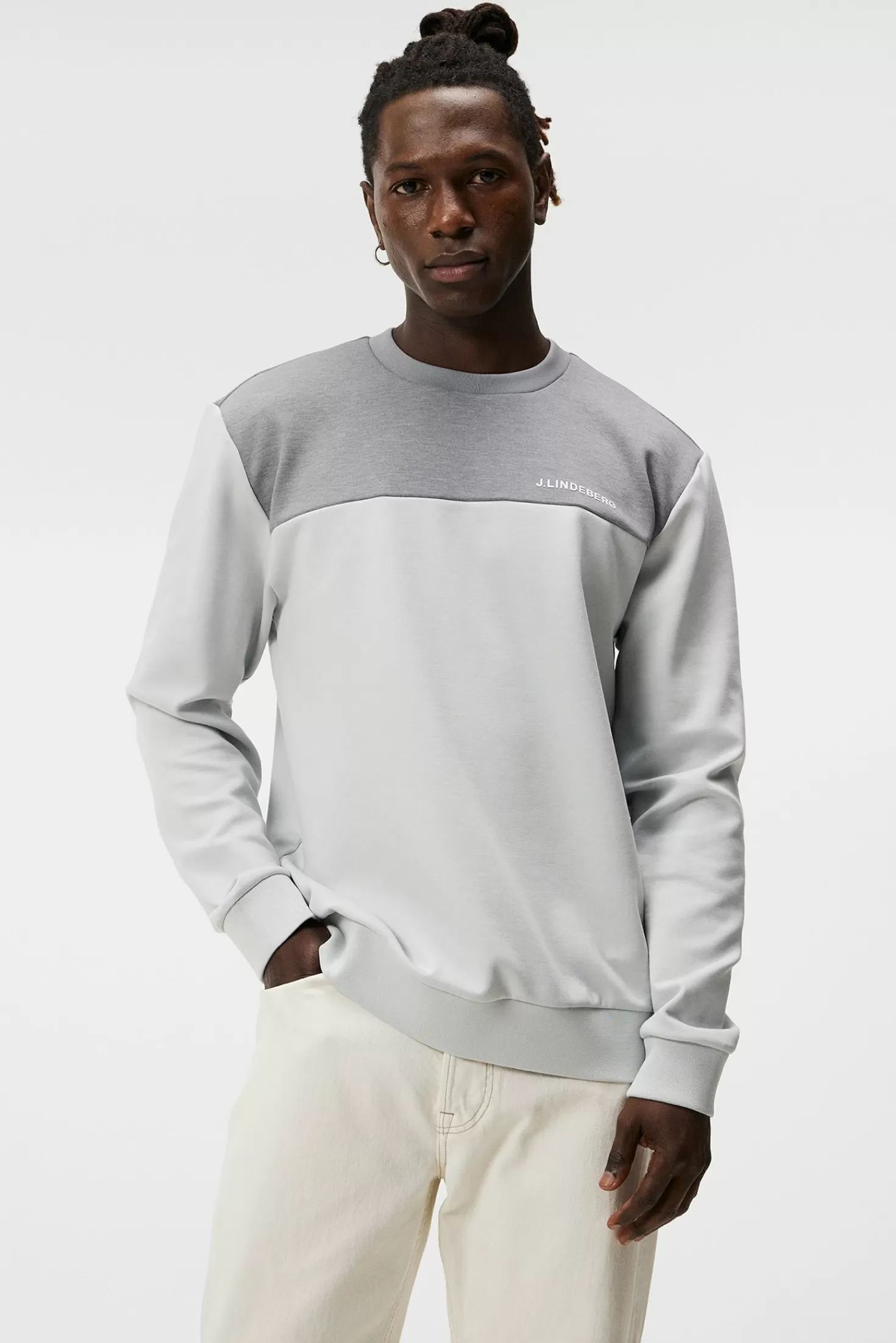 Tröjor<J.Lindeberg Jeff Crew Neck Light Grey Melange