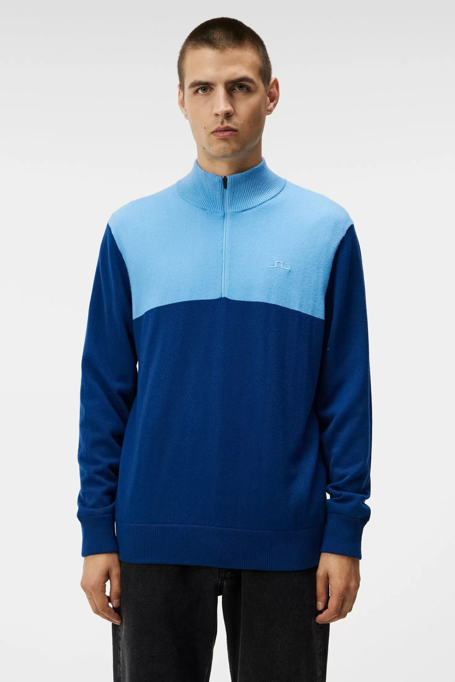 Tröjor | Stickat<J.Lindeberg Jeff Windbreaker Sweater Estate Blue