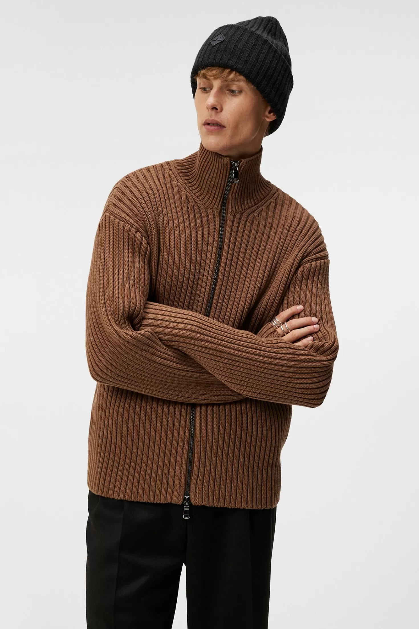 Stickat<J.Lindeberg Kellan Cotton Full Zip Knit Canuto