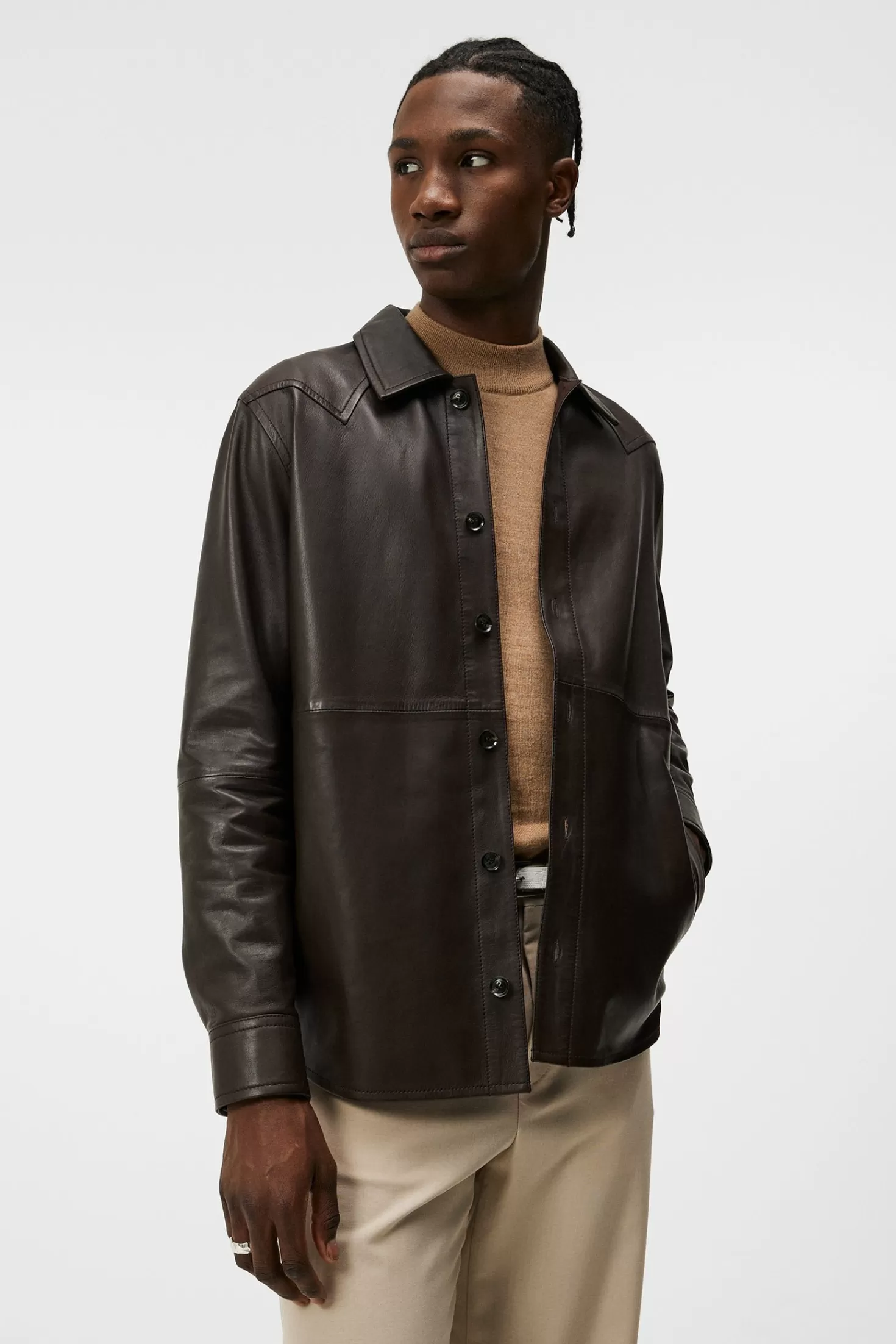 Jackor | Övertröjor<J.Lindeberg Landon Leather Overshirt Delicioso