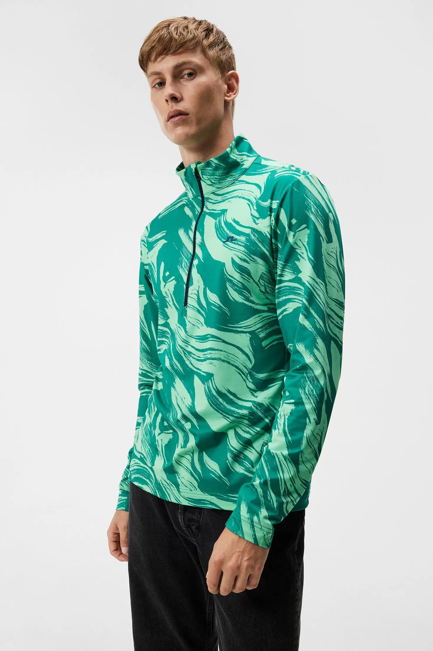 Bas- och mellanlager<J.Lindeberg Luke Print Half Zip Mid Layer Green Valley