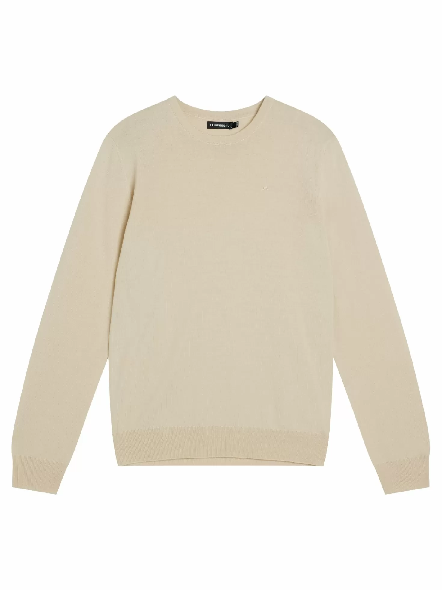 Stickat<J.Lindeberg Lyle Merino Crew Neck Sweater Chipmunk Melange