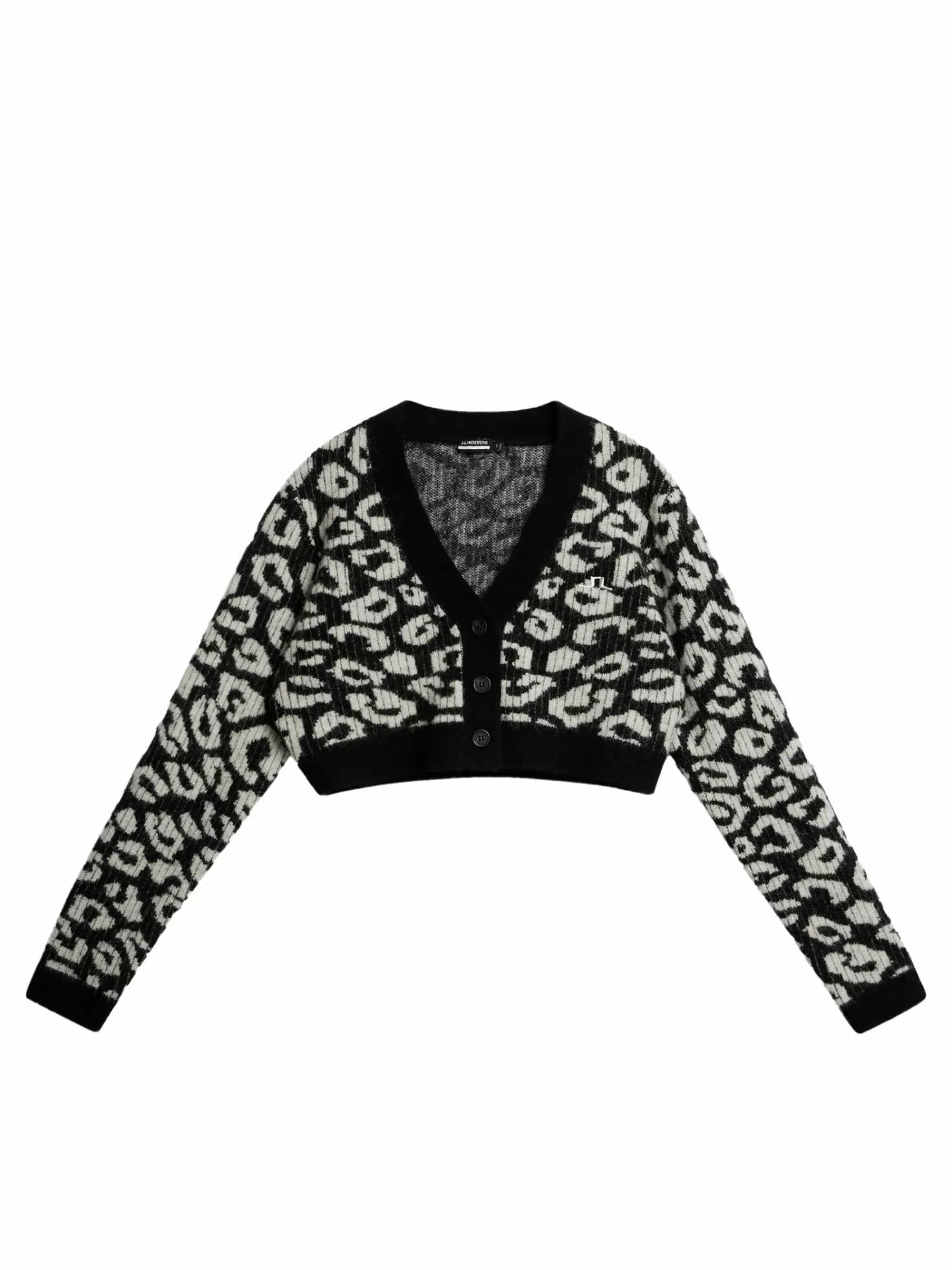 Stickat<J.Lindeberg Mallory Cropped Cardigan Bw Leopard