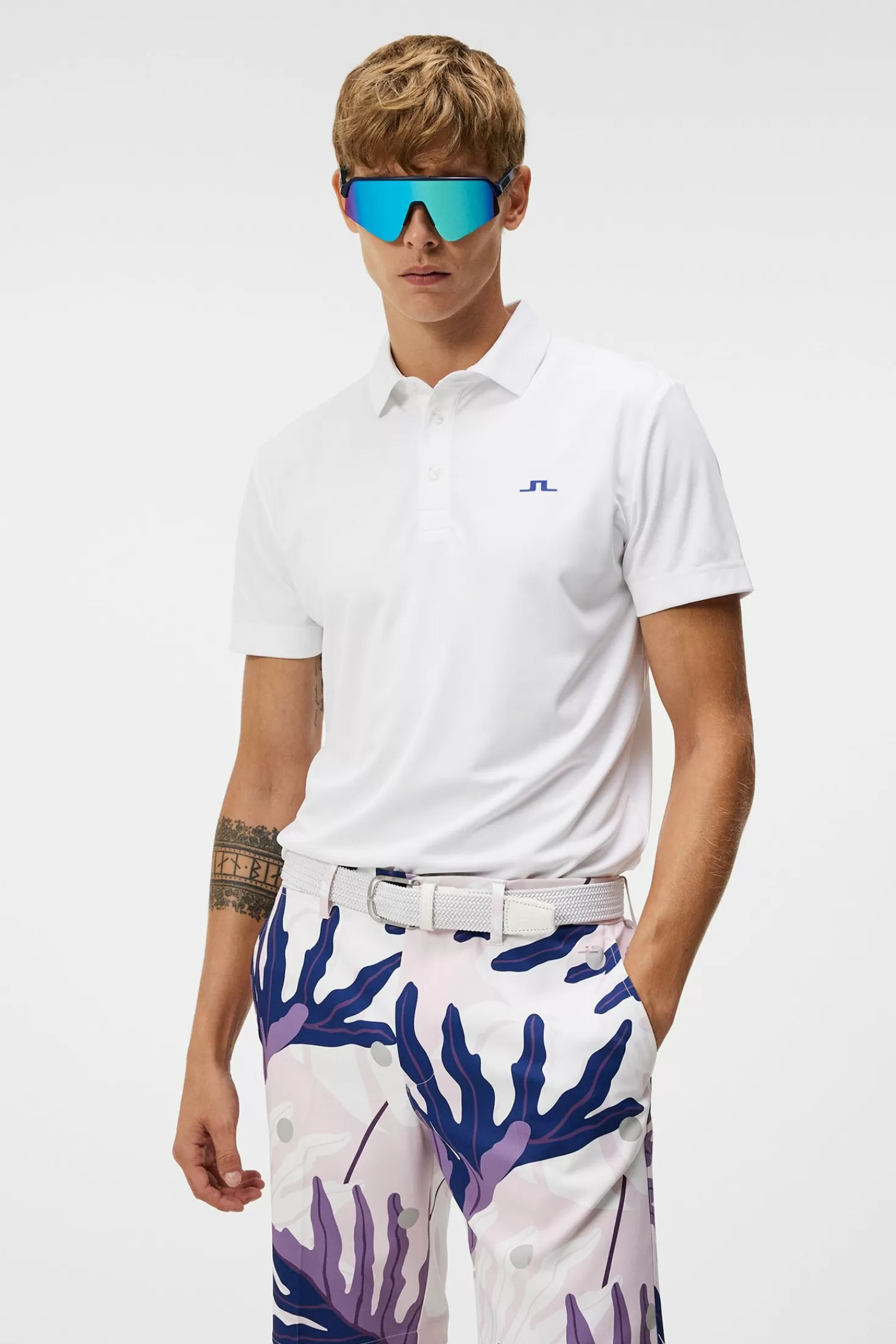 Polotröjor<J.Lindeberg Martinregular Fit Polo Paradise Monstera Pink