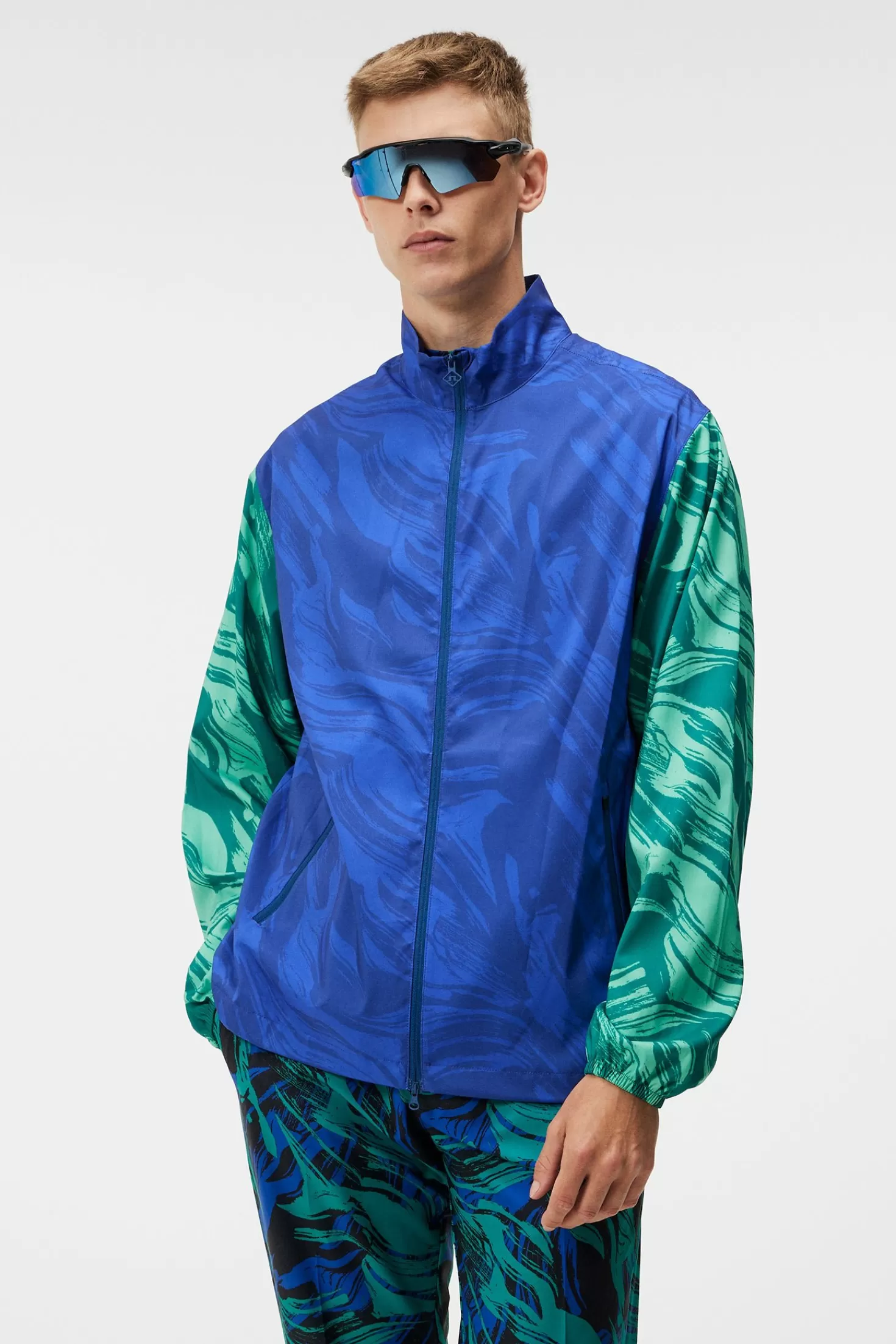 Jackor<J.Lindeberg Max Printed Wind Jacket Green Valley