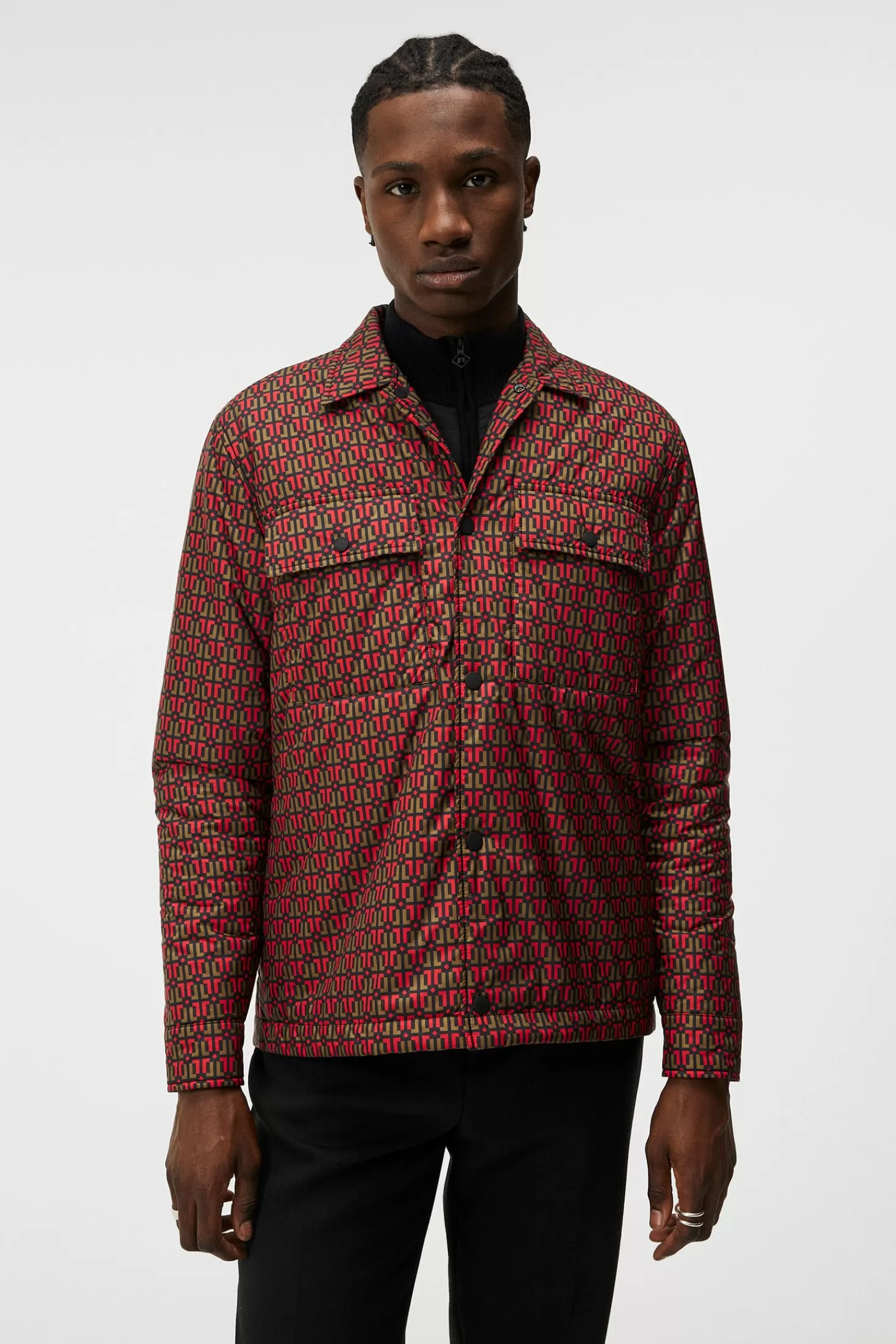 Jackor | Övertröjor<J.Lindeberg Nile Padded Print Overshirt Monk Geo Black