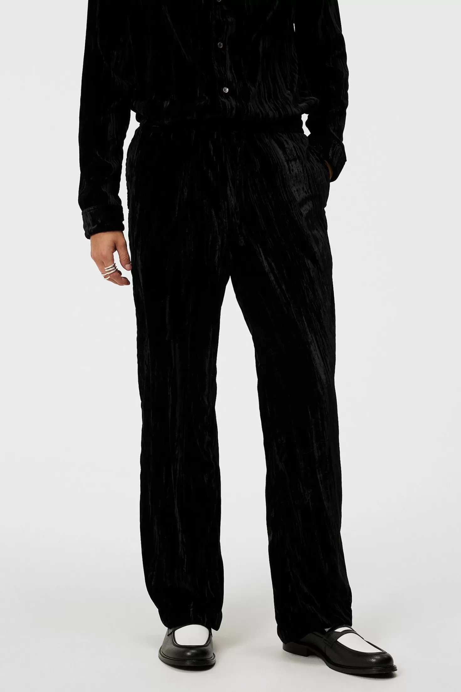 Byxor<J.Lindeberg Noah Wide Velvet Pants Black