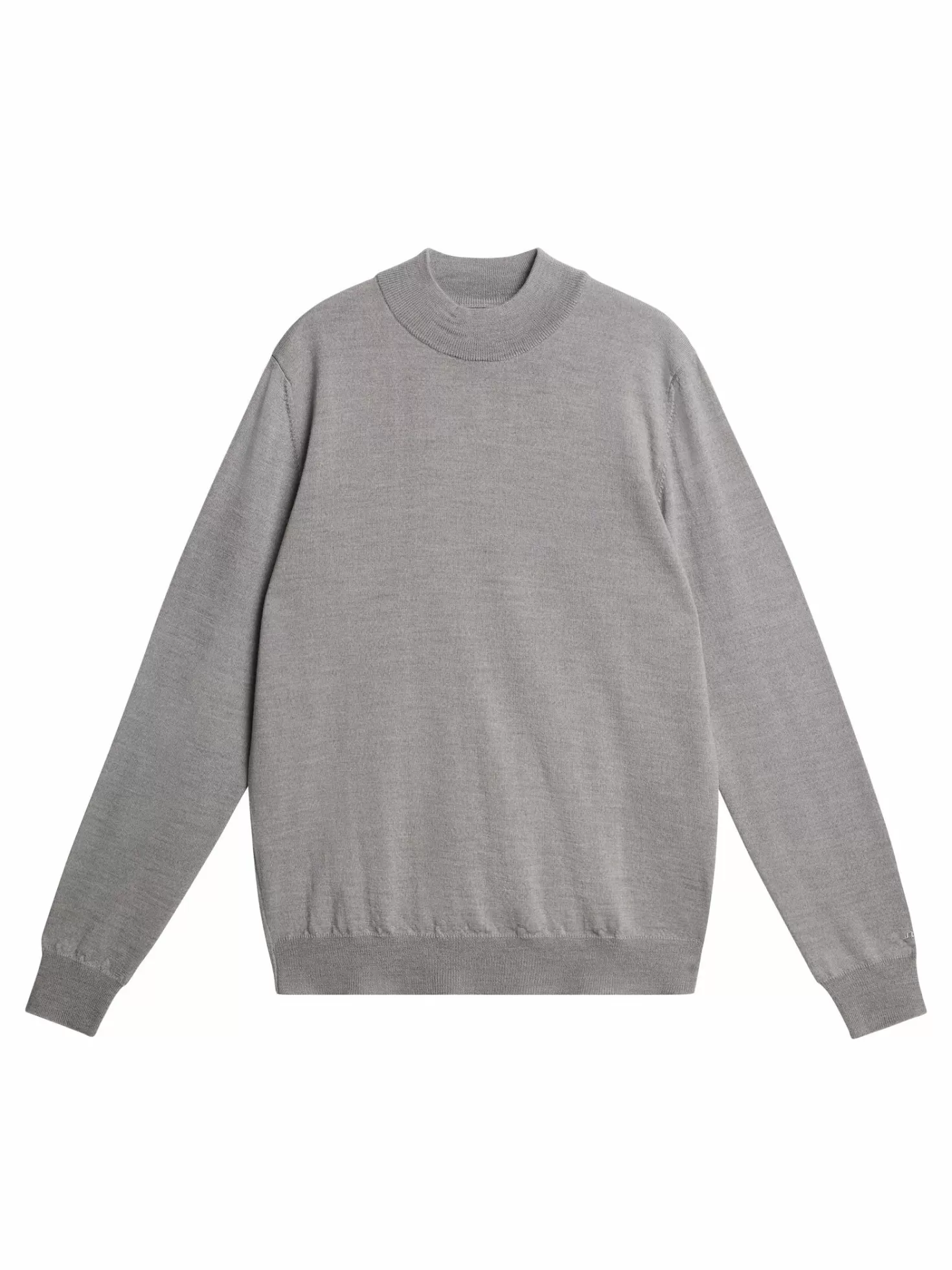 Stickat<J.Lindeberg Norman Merino Turtle Neck Light Grey Melange