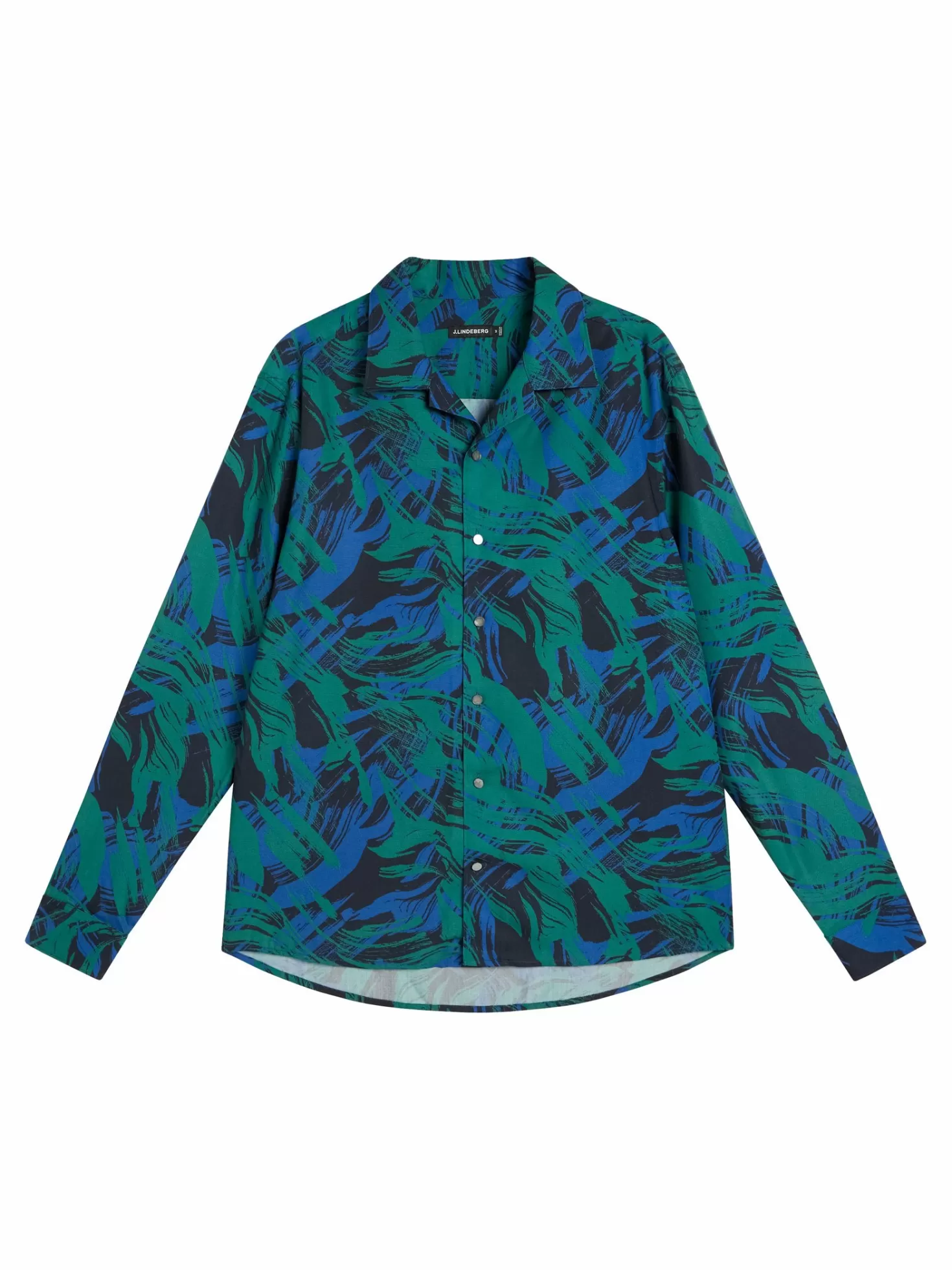 Stickat | Skjortor<J.Lindeberg Playa Printed Tencel Shirt Navy Valley