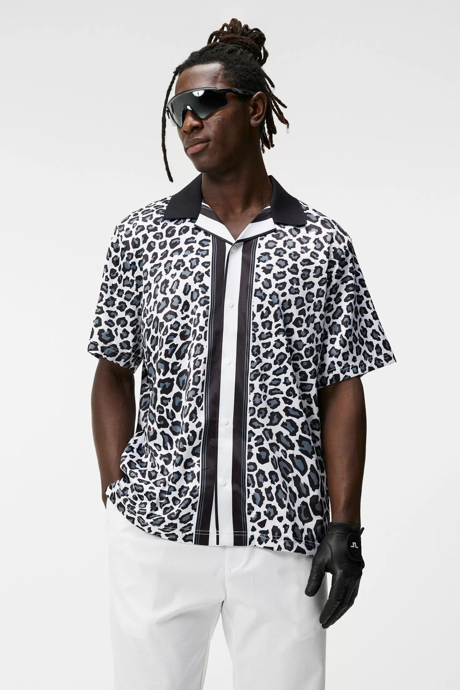 Polotröjor<J.Lindeberg Roscoe Print Shirt Bw Leopard