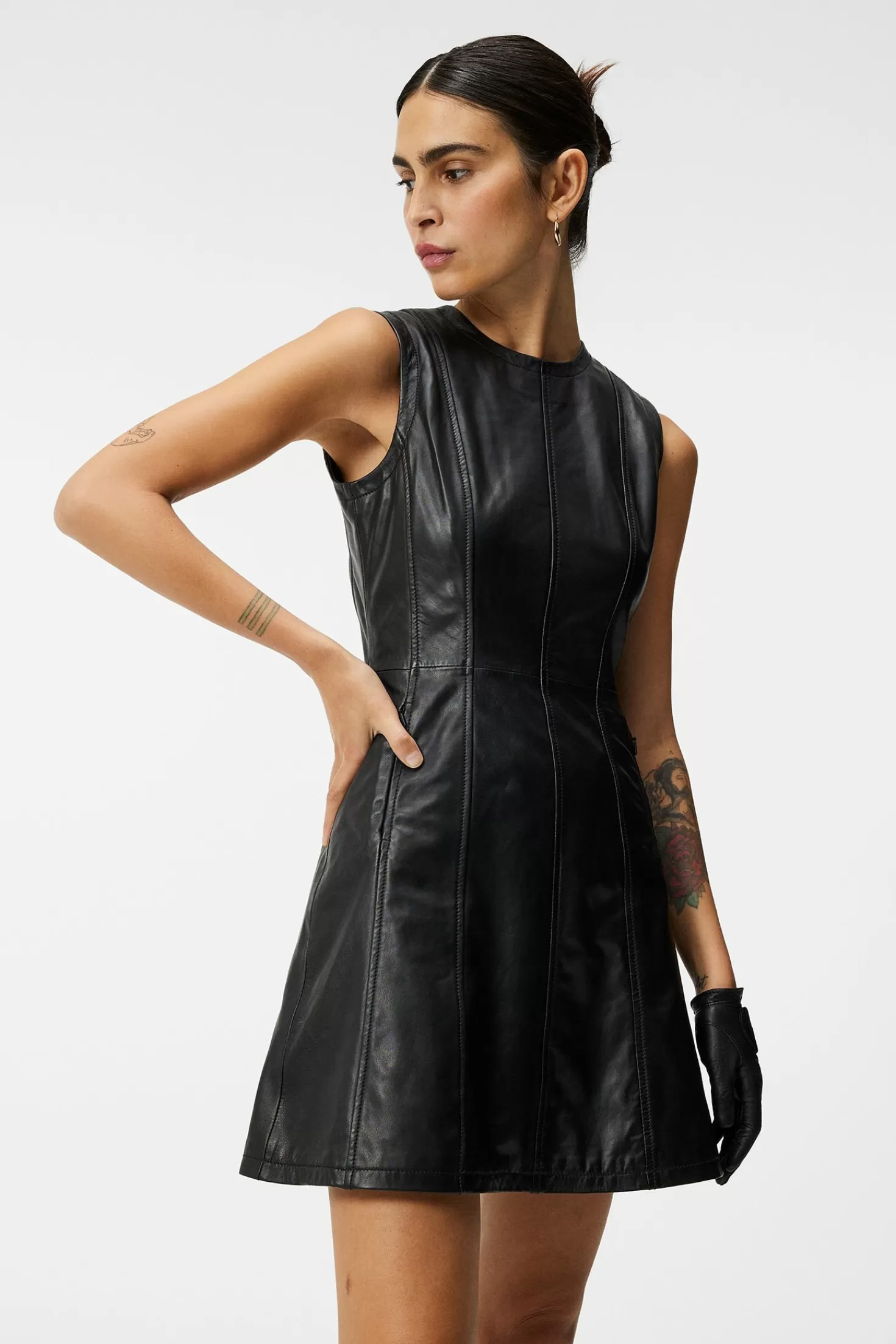 Klänningar<J.Lindeberg Ruby Leather Dress Black