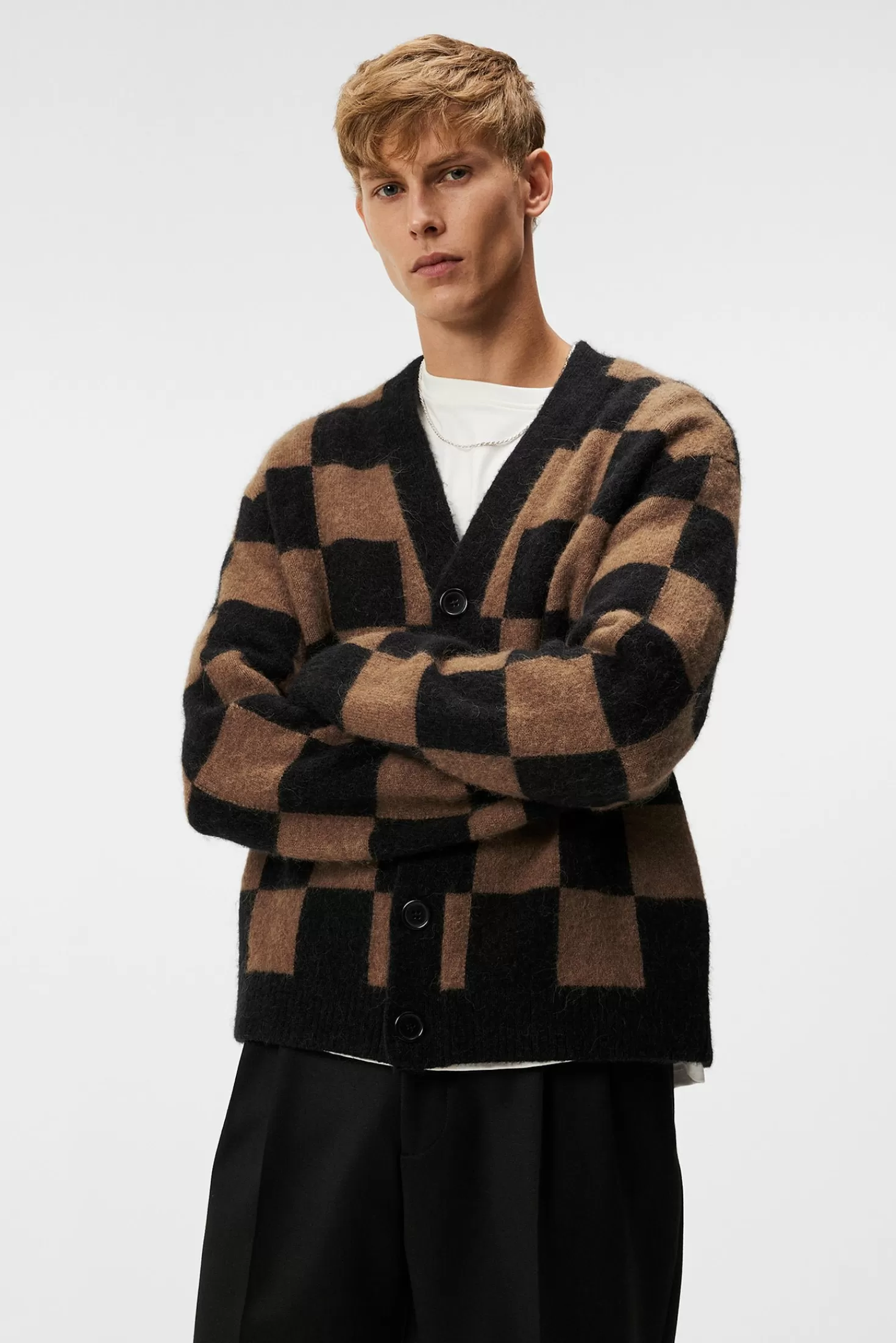 Stickat<J.Lindeberg Sammy Knitted Cardigan Black