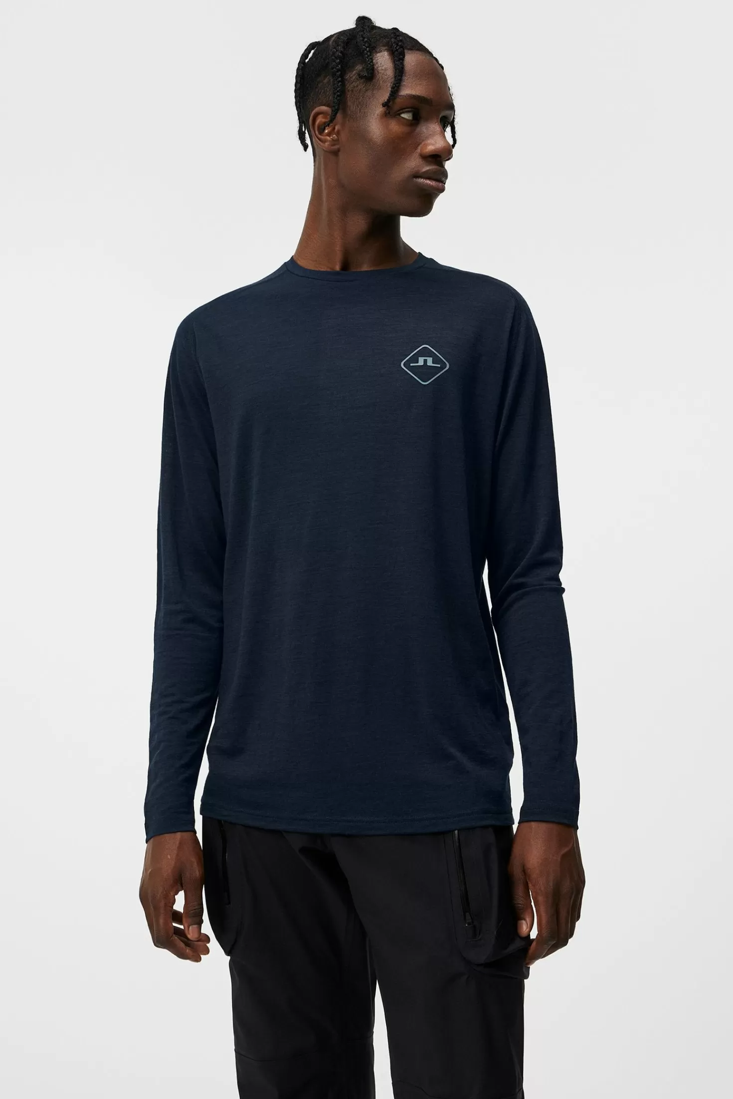 Bas- och mellanlager | T-shirts<J.Lindeberg Shaun Wool Long Sleeve Tee Jl Navy