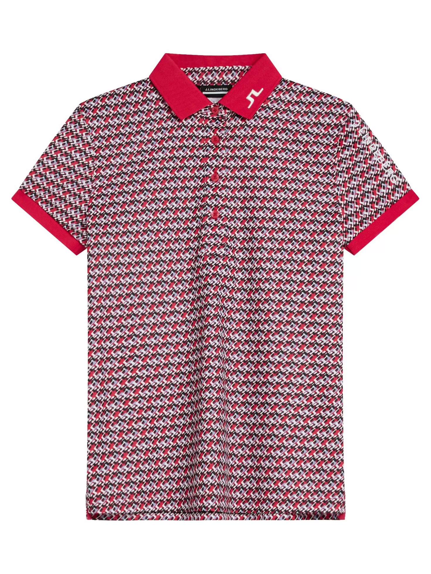 Polotröjor<J.Lindeberg Tour Tech Print Polo Jl Micro Bridge Rose Red