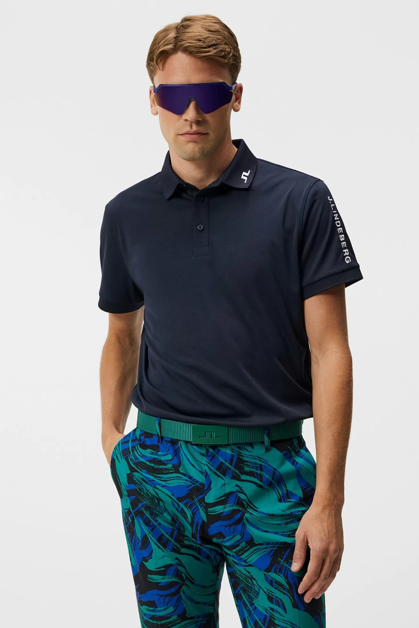 Polotröjor<J.Lindeberg Tour Tech Slim Fit Polo Jl Navy