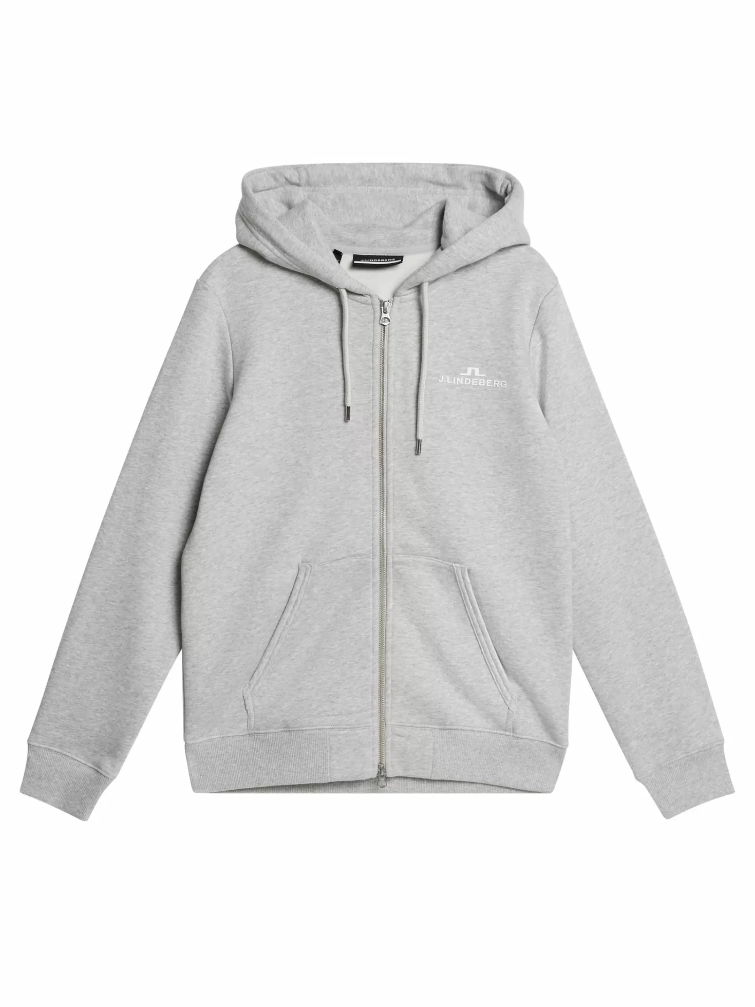 Tröjor<J.Lindeberg W Alpha Zip Hood Light Grey Melange