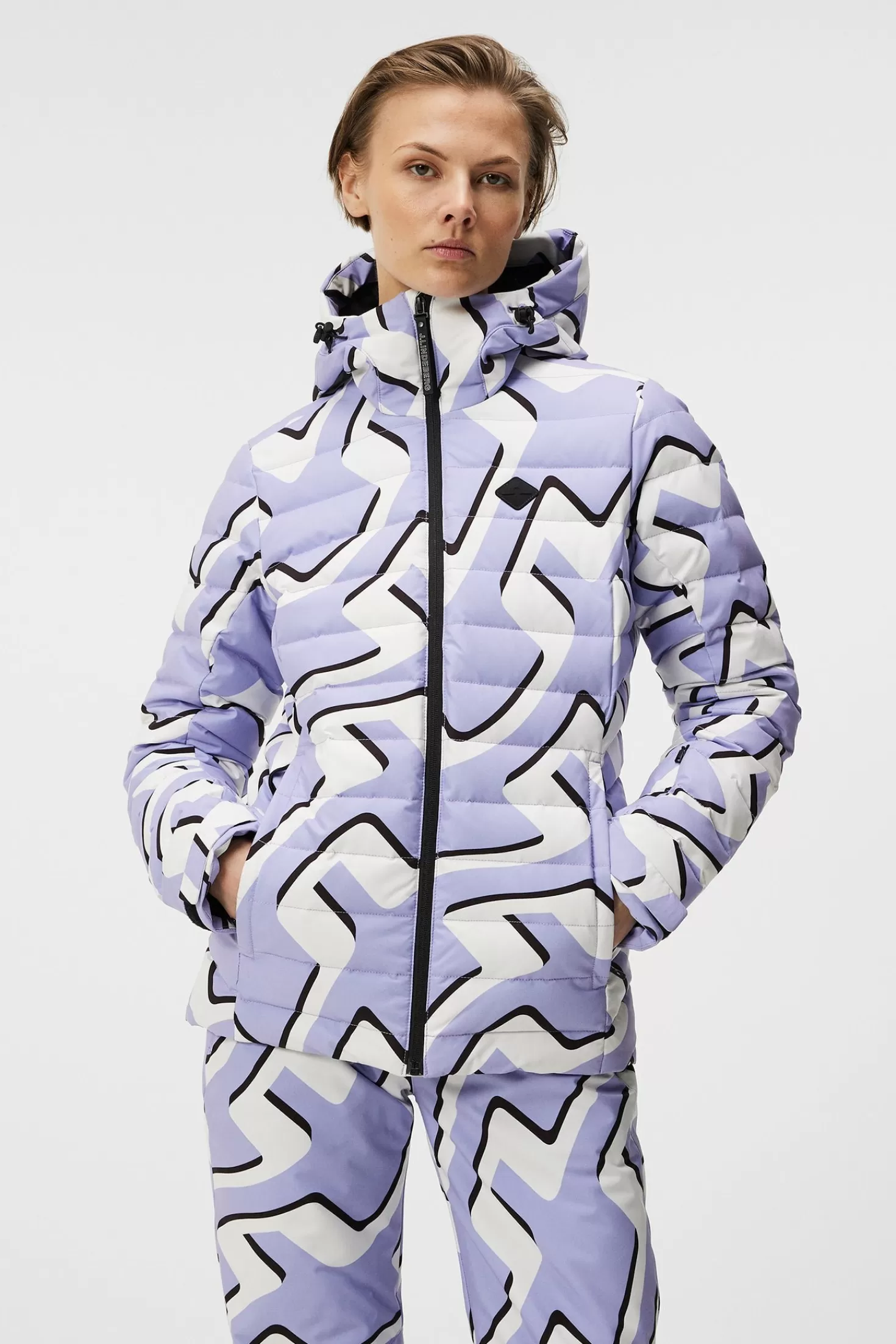 Jackor<J.Lindeberg W Thermic Down Jacket Printed Bridge Wave Sweet Lavender