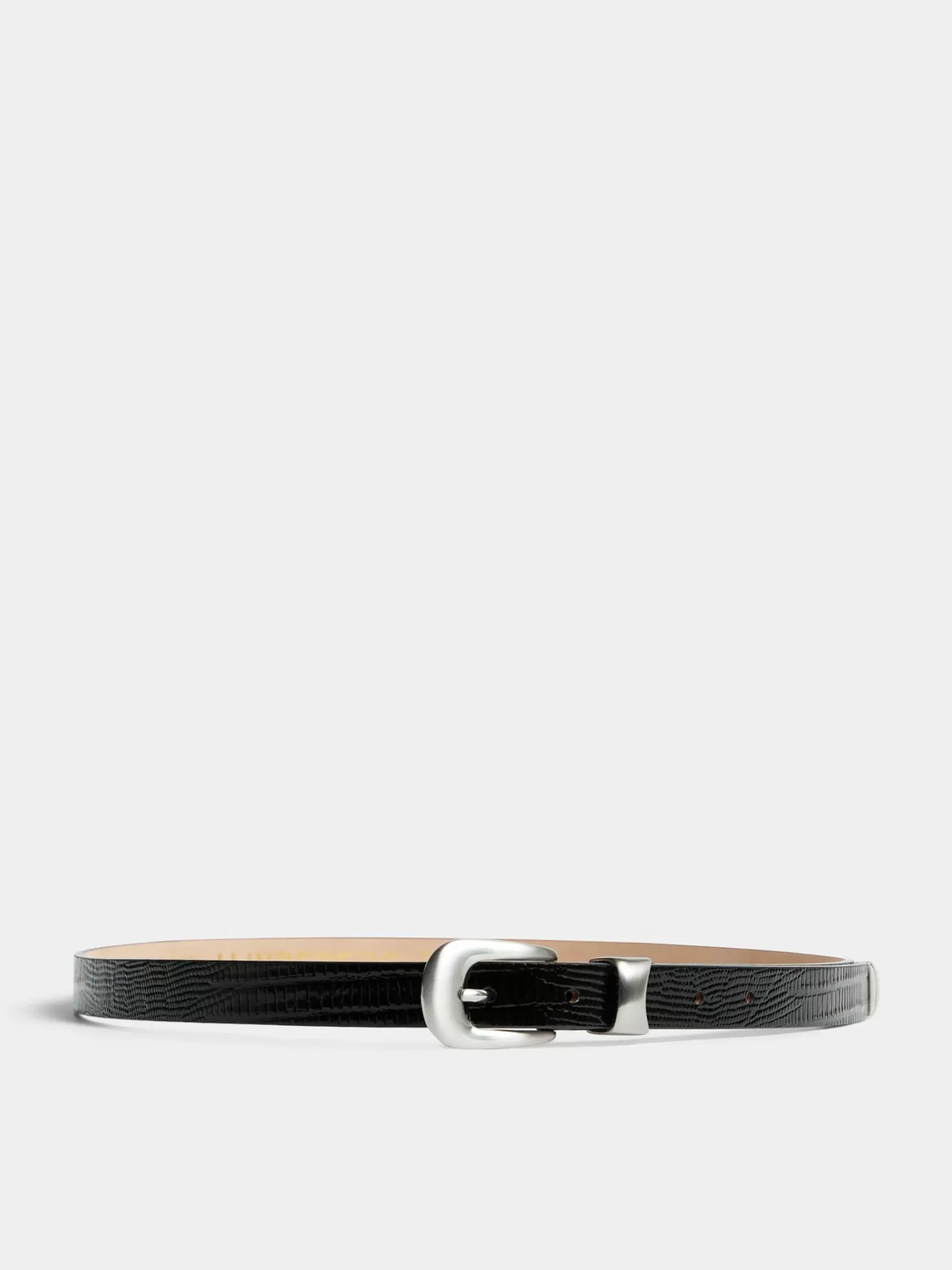 Bälten<J.Lindeberg Western Leather Lizard Belt Black